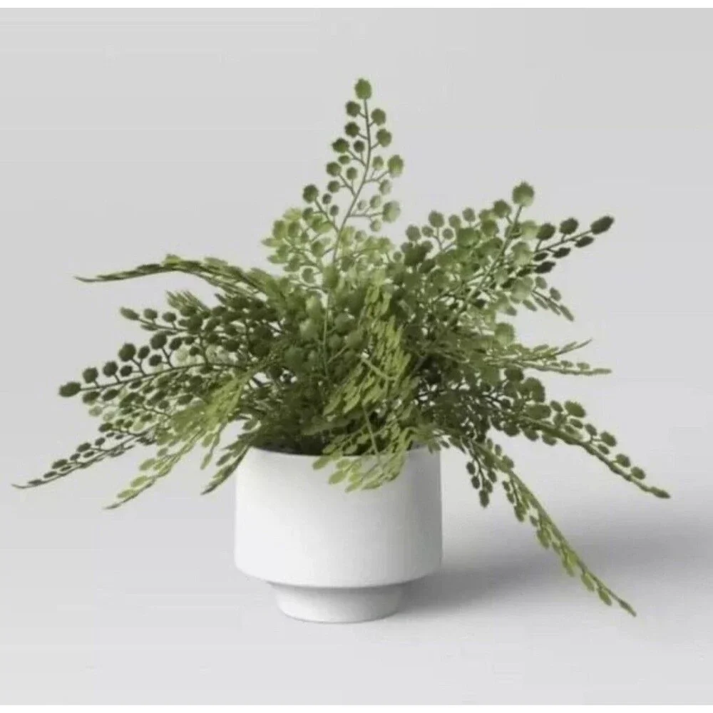 Threshold 14” Faux Fern Modern Ceramic Pot Artificial Arrangement - New